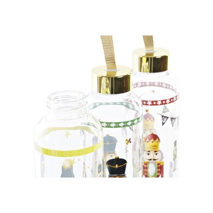 Bouteille - DKD Home Decor - Casse-Noisette - Verre - PVC - 550 Ml (3 Unités)