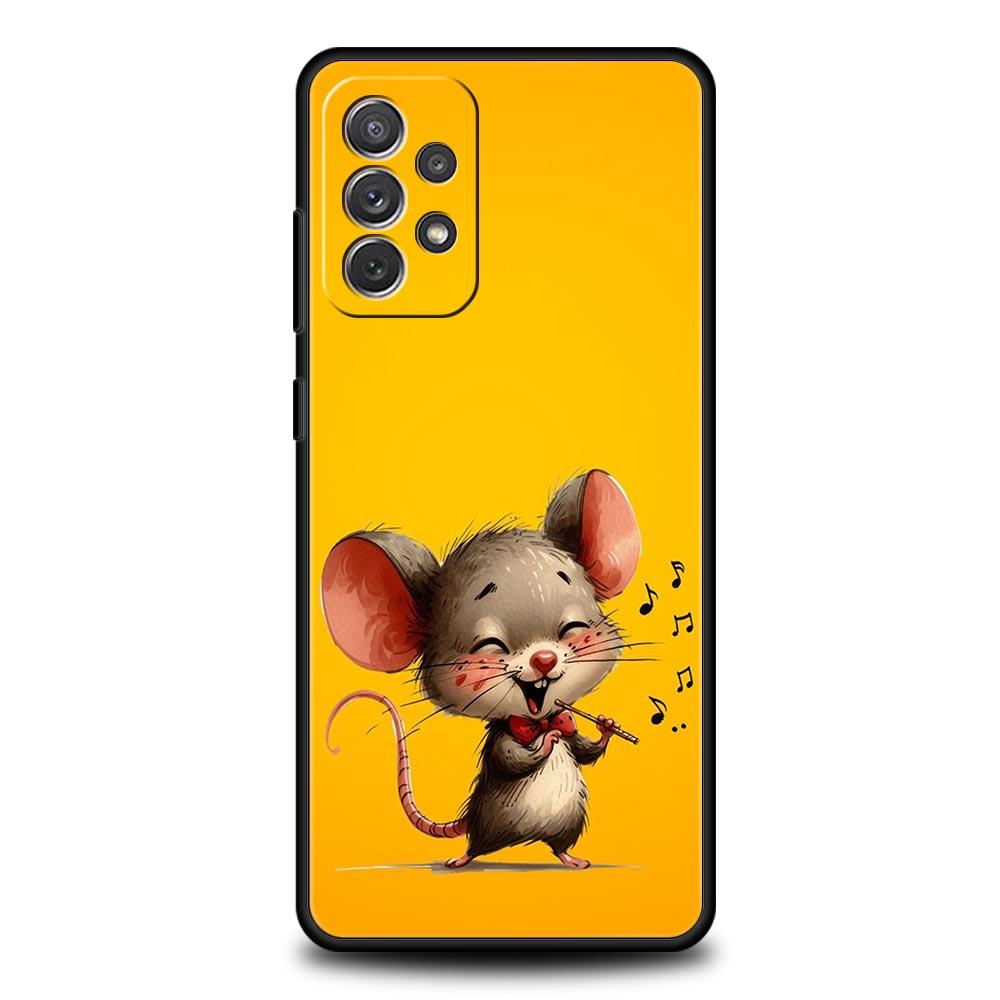 

Phone Case for Samsung Galaxy A13 A15 A17 A07 A21S A22 A23 A25 A31 A73 A32 A52 A52S A41 Soft TPU Shell Funny Rock And Roll Mouse Samsung A51