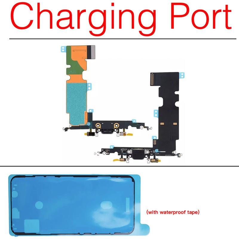 Charging Port Dock For iPhone 7 7P 8 Plus X USB Connector With Microphone Flex Cable + Waterproof Sticker