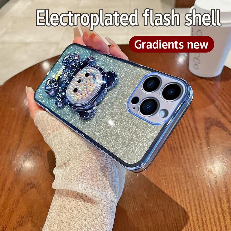 Candy Bear Stand Holder Glitter Phone Case For OnePlus 12 8T 9R 10 11 Pro 11R Nord CE 2 3 Lite  ACE 2V 3V N20 N30 5G Soft Cover