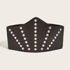 Decoration Diamond Round Retro Womens Faux Leather Belt With Wide Waistband