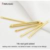14K Real Gold Plated 35mm Long Metal Bar Links Thin Stick Strip Connectors Charms for DIY Earrings Jewelry Making Accessories
