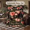 Floral Elegance 11 Theme Throw Blanket Custom Name Text Personalized Blanket Soft Cozy Blanket for Home Sofa Bed