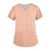 Women's V-Neck Short-Sleeve Pocketed Top With Side Slit