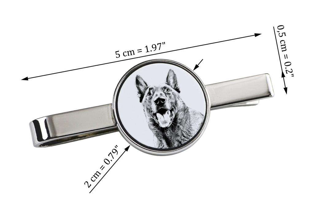 Malinois Belgian Shepherd Dog - tie clip with a dog, personalized tie clip, a unique gift for a man from the Art-Dog brand