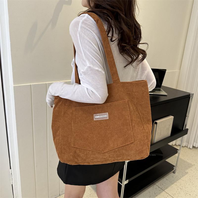 Women's bag corduroy new shoulder bag fashionable large-capacity bag personality
