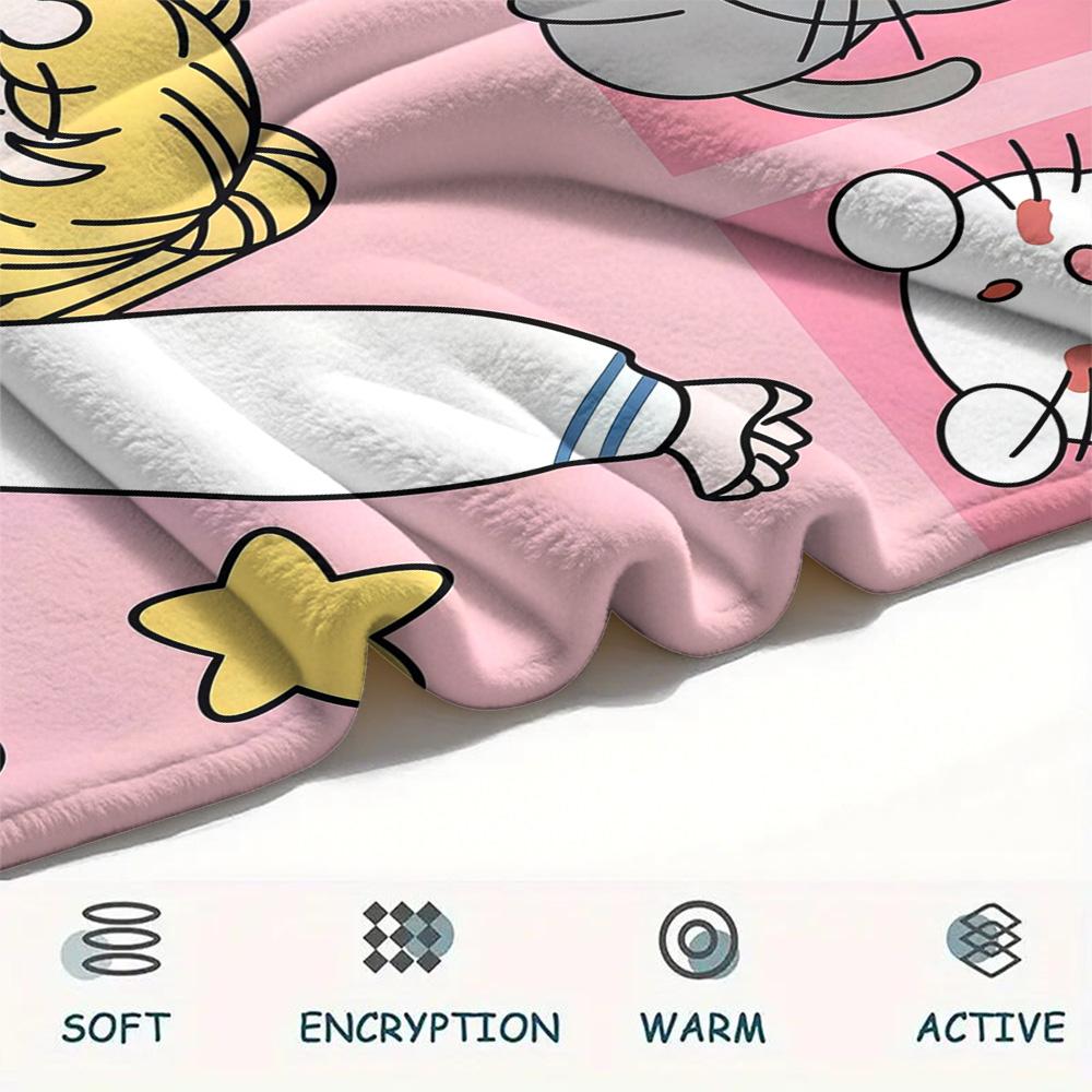 Sailor Moon Flannel Blanket, High quality Comfortable for All Seasons, Home Decor, Warmth and Comfort