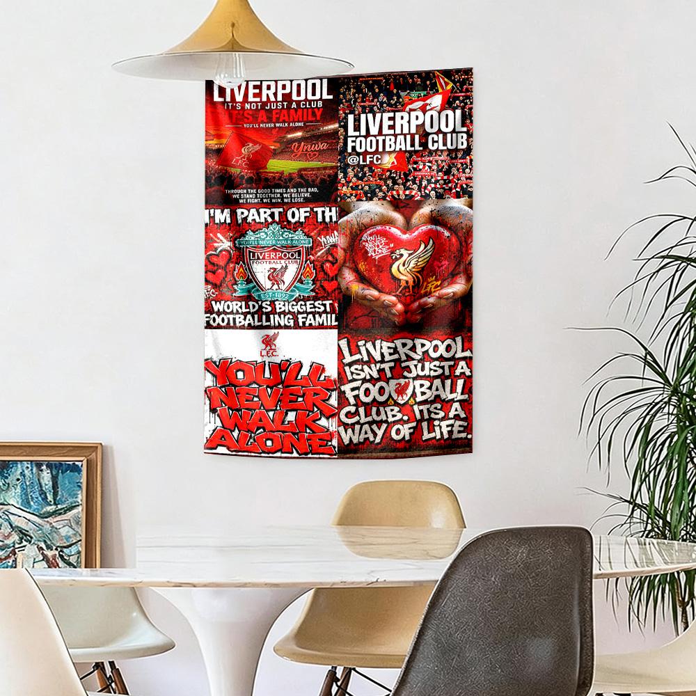 Liverpool Football Club Vægdekoration Vægtæppe Kunst Til Kæledyrsminde Fødselsdag Bryllupsfest Baggrund Familiegave