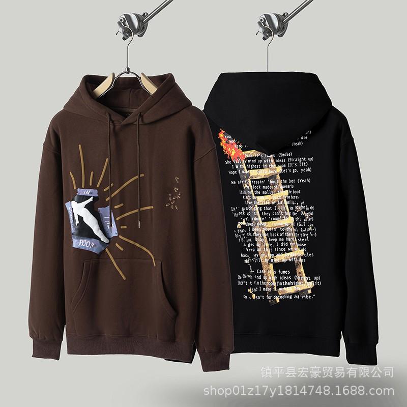 Unisex Oversized Hooded Sweatshirt With Foil Print Streetwear Cotton Pullover Fall