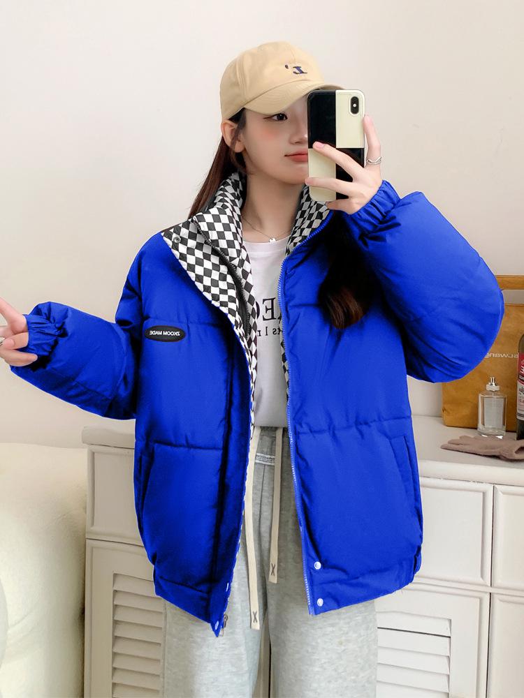 2023 Autumn/Winter Korean-Style Women's Thick Padded Short Down Coat with Stand Collar
