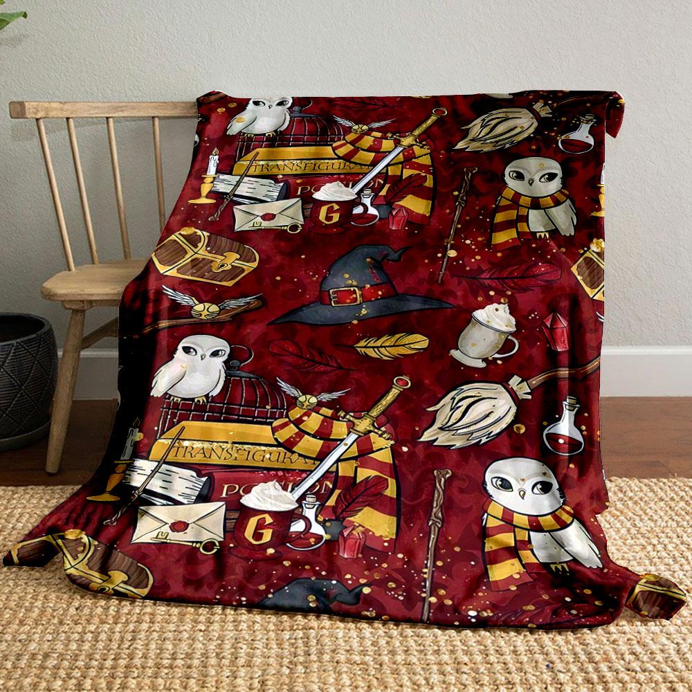 

Harry Potter Owl Magic Pattern Blanket bedroom Blanket for Livingroom Couch lunch break Soft Cozy throw for Friend s festival Gift 80cm x 120cm