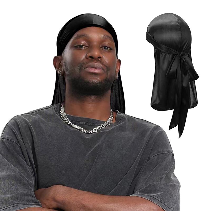 Lange Schleife Unisex Erwachsener Satin Doo Rag Durag Bandanas Kappe Piratenhut Turban Herren Hip Hop Stirnband Biker Kopftuch Unisex Kopfbedeckung