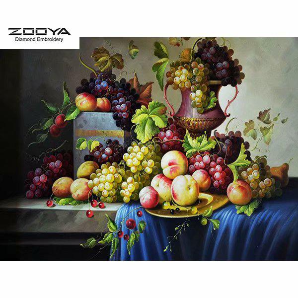 

ЗООЯ DIY 5D Круглая Алмазная Картина Классические Фрукты Вышивка Крестом Ремесло Стежок Домашний Декор