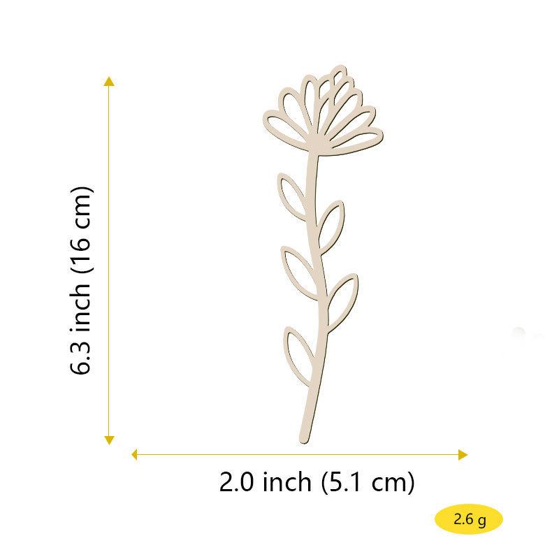 12PCS New 18 Kinds of Wooden Wildflower Decoration Set DIY Wooden Flower Hollow Logo Family Holiday Vase Insert Random Colors 12pcs