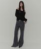 Woman Pigment Paneled Flare Denim Pants [Charcoal Grey]