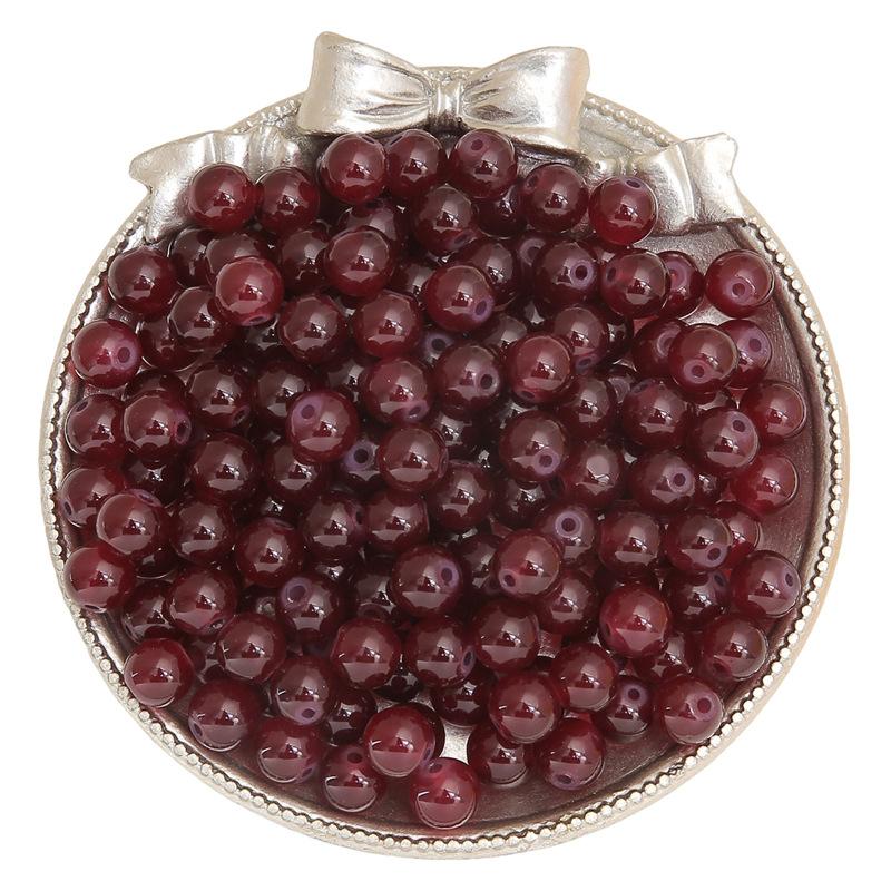 Bracciale con Perle Rotonde in Vetro Gelatina Pittura Imitazione Giada Perline Sfuse Perline Smaltate Accessori Ciondoli Fatti a Mano per Collane Fai da Te