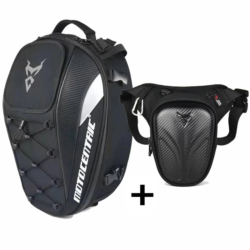 Motorcycle Bag Waterproof Drop Leg Side Bags Backpack Tail Multifunction Rear Seat Bag High Capacity Ride Outdoor For Cafe Racer