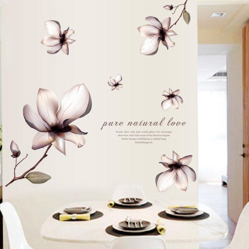 Dromerige Bloemen Verwijderbare Muursticker voor Woonkamer Bank Achtergrond Huisdecoratie