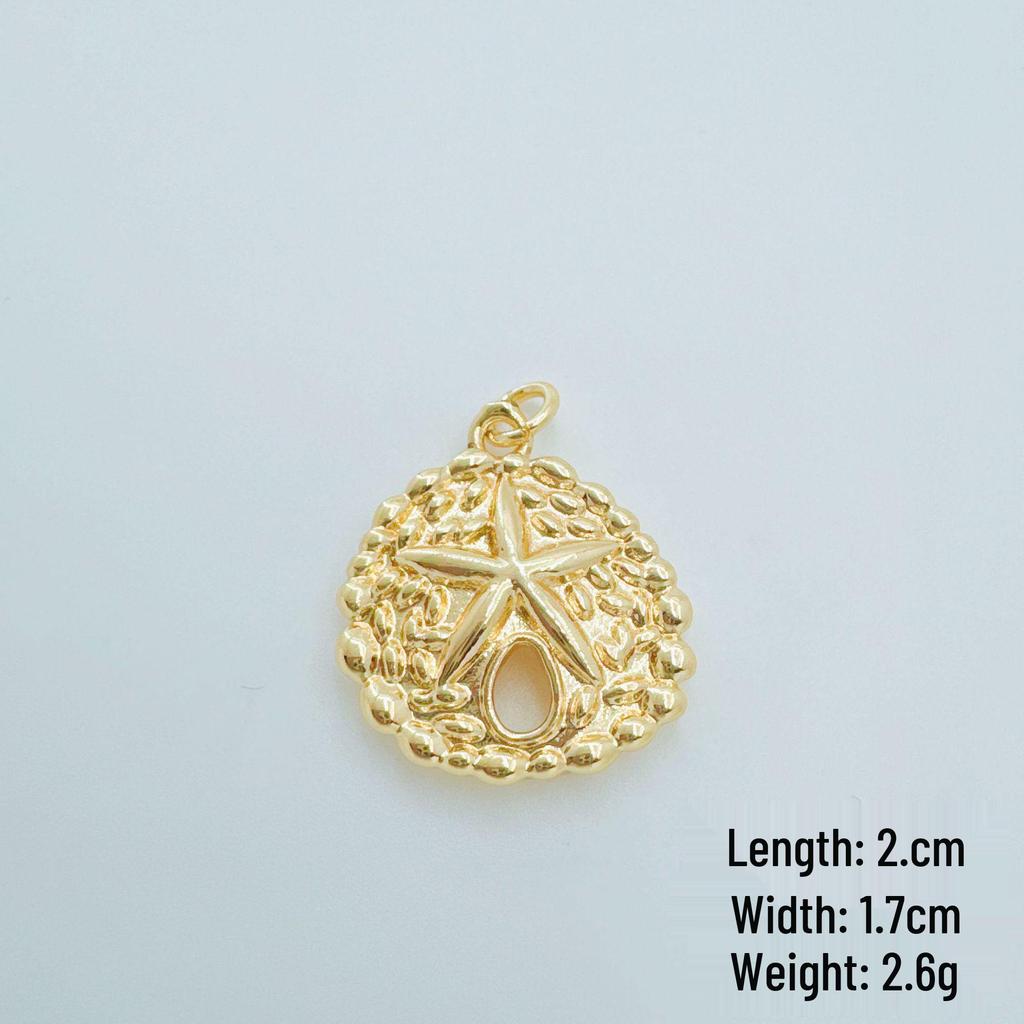 Cross Ocean Shell Conch Drip Oil Gold-Plated Zircon Necklace Pendant Jewelry Accessory