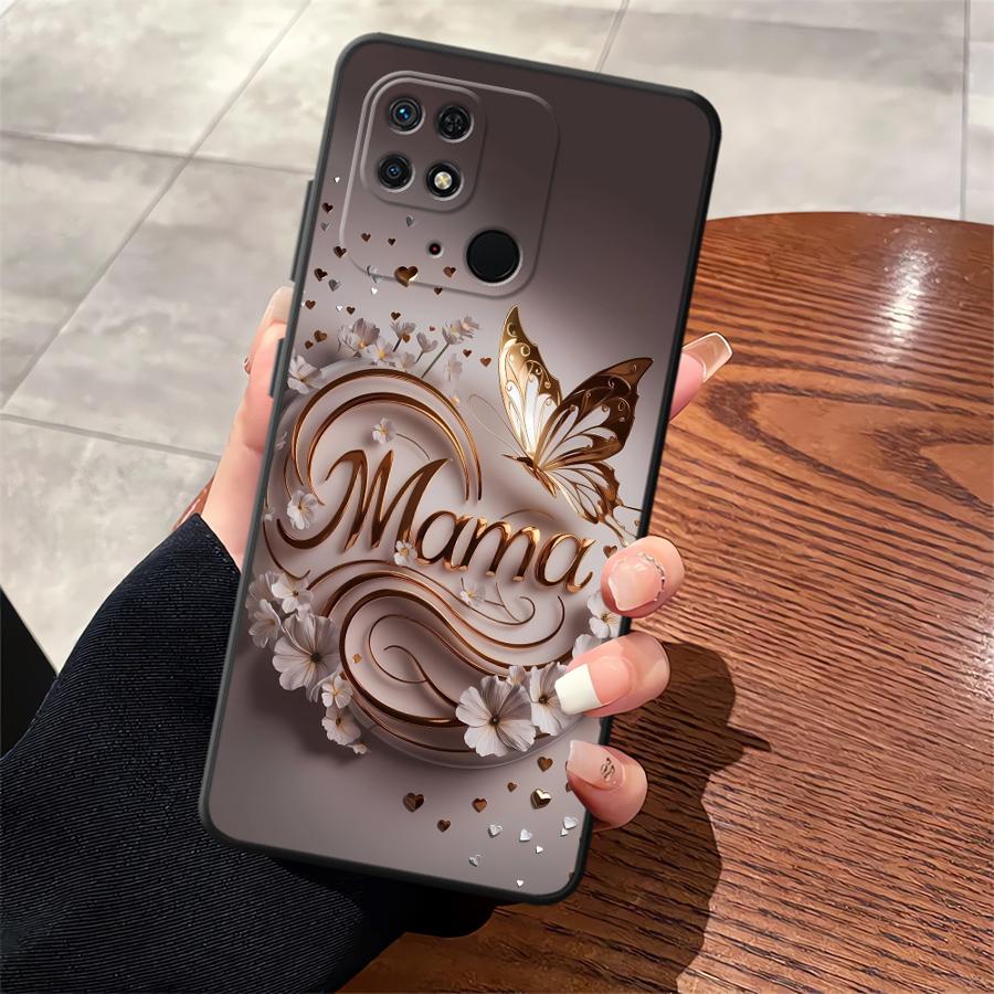 Black Soft Phone Cover Case for Xiaomi Redmi A1 A2 Plus 10 9 14C 13C A3 A4 12C K40 K80 Pro A5 Cartoon Butterfly Pattern