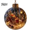 Wedding Celebration Supplies 250th Anniversary USA Christmas Ornament, Light Up Plastic Clear Ball Hanging Decoration with Festive Baubles Bell Train