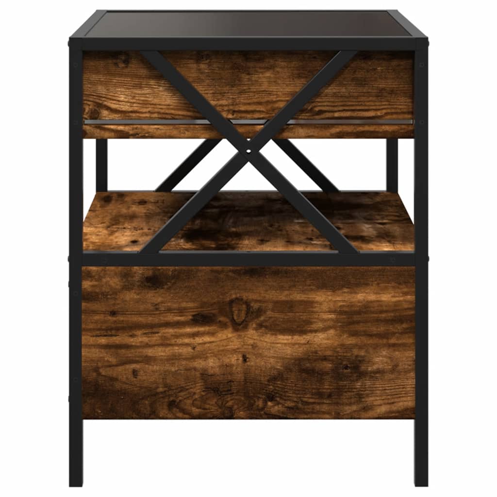 Infinity LED Coffee Table in Smoked Oak 40x40x51 cm
