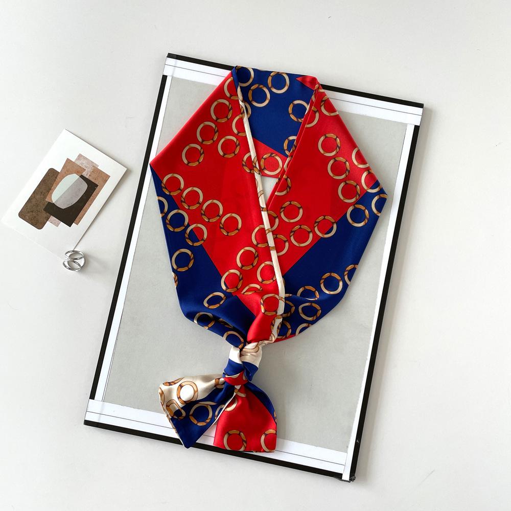 

Маленькие и универсальные шарфы для женщин Тонкие и маленькие шарфы Резинки для волос Ленты для темперамента Шарфы и шарфы 14*145cm