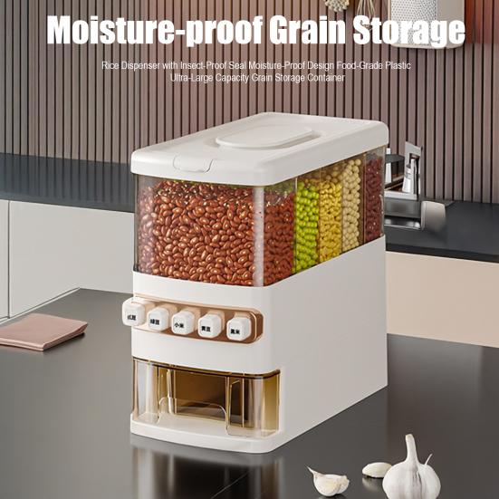 Rice Dispenser with Insect-Proof Seal Moisture-Proof Design Food-Grade Plastic Ultra-Large Capacity Grain Storage Container