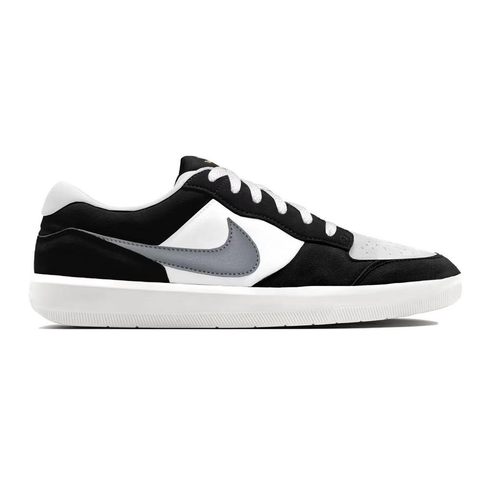 Nike SB Force 58 Night Star Steps Suede Abrasion Resistant Slip Resistant Low top Skateboard Shoes Men's Black White DV5477-012(Team2101--SBOX)