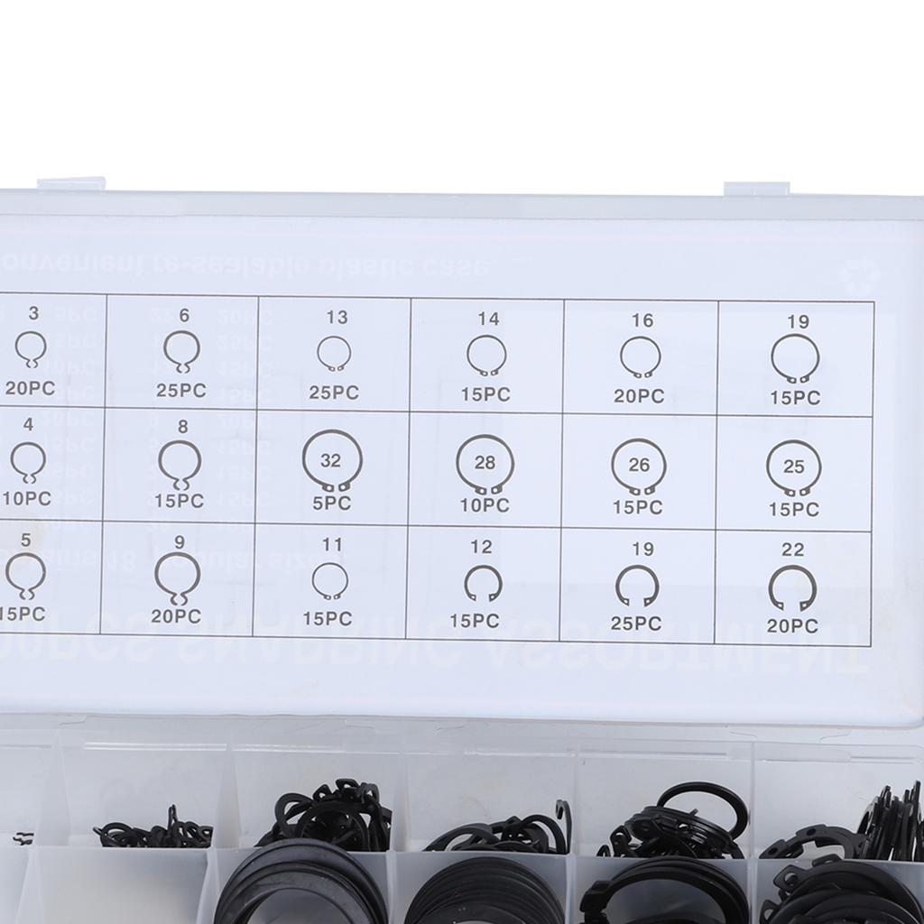300pcs 2-32mm E Circlip Assortment Set, External Circlip Set for B s,  , Pulleys with Plastic Storage Case