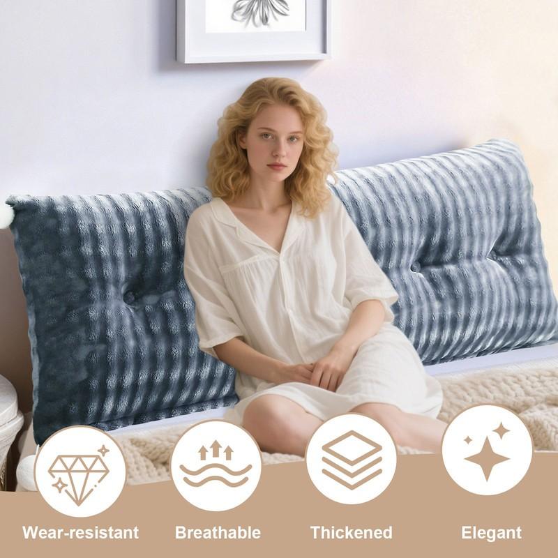 Odnímatelný čelo postele čtecí polštář, plyšový zádový polštář, klínový polštář na postel a pohovku