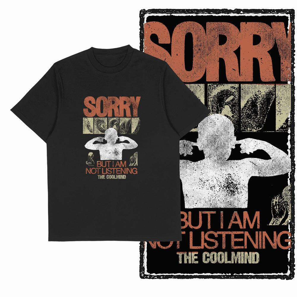 Coolmind X0068 Silent Rebellion Deaf To You Graphic Tee Cotton Exclusive Men Tshirt Streetwear T Shirt for Men Tee Shirt