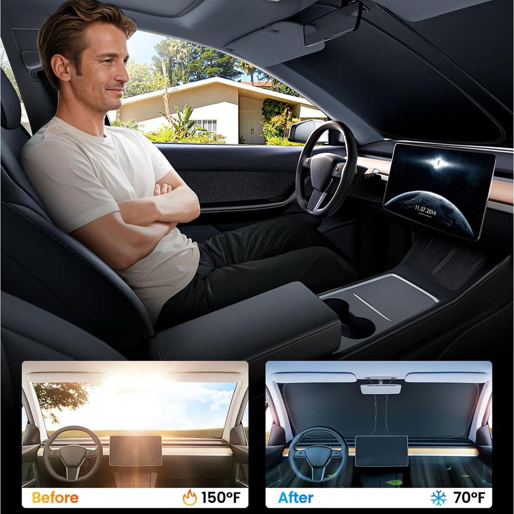 2025 Upgraded Windshield Sun Shade for 2025-2018  Camry LE XLE Hybrid SE XSE Sedan [Tailored Fit, 99% Sun Ion]  Interior & Keep Cool