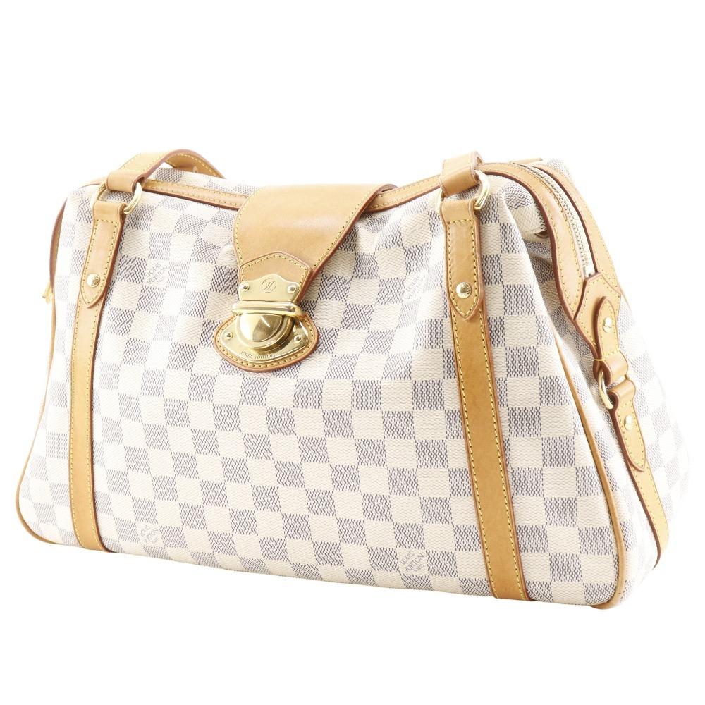 LOUIS VUITTON Stresa GM Tote Bag N42221 White Damier Azur Canvas Women Used