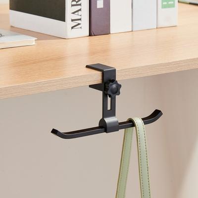 Aluminum Alloy Adjustable Desk Hook Easy Install Adjustable Backpack Holder Portable Double Hook Multipurpose Hook