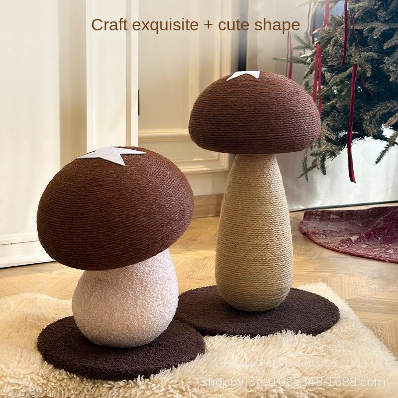 Mile Mushroom Sisal Cat Scratching Post, Vertical Scratch Board, Durable Non-Shedding Cat Toy