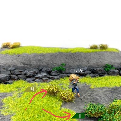 1x samoprzylepny statyczny model kępek trawy miniaturowa sceneria