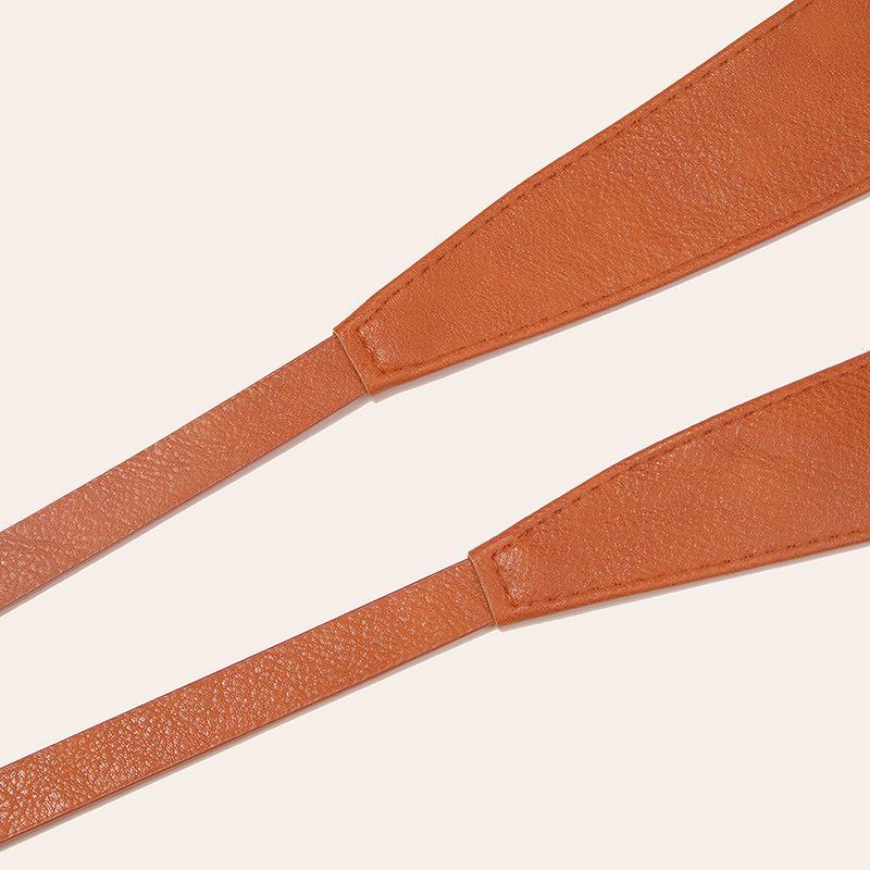Women's Versatile and Fashionable Adjustable Leather Waist Seal for Women's Texture Wide Streamer Waist Seal for Women