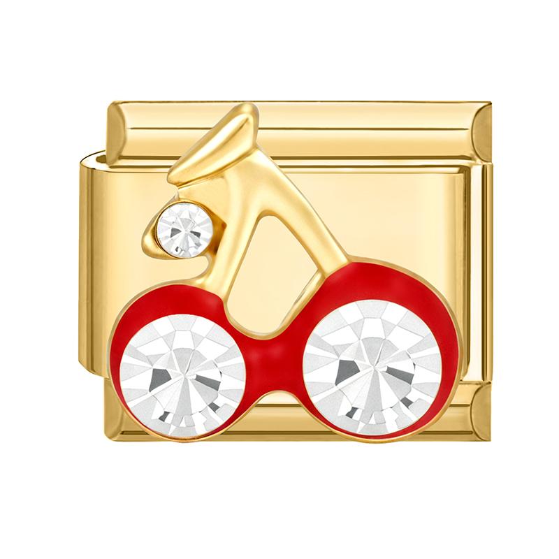 New Y2K Gold Color Butterfly Moon Bow Shell Star Pearl Pendant Italian Charm Link Fit 9mm Stainless Steel Bracelet DIY Making