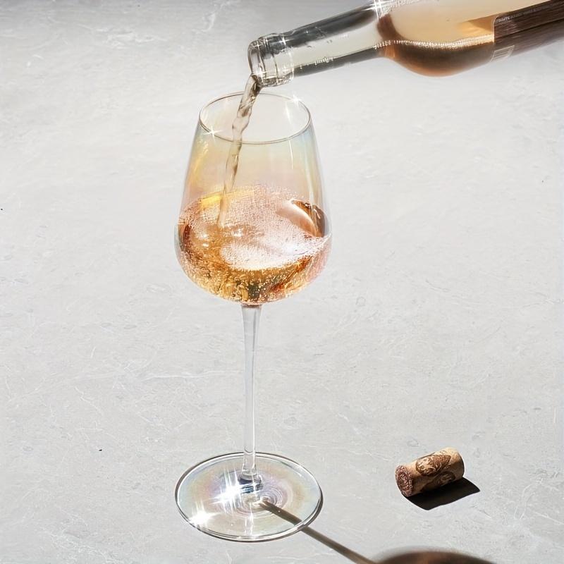 2pcs Glasses Glass Cup Wine Glasses Nordic Style Crystal Glass U-type Decanter Household Rainbow Wine Decanter Kitchen Supplies