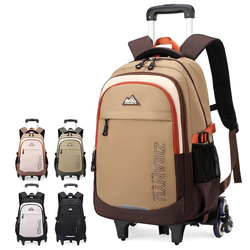 Children School Bag With Wheels Kids Rolling Backpack For Boys Wheeled Backpack Student Trolley School Book Bag Carry On Luggage