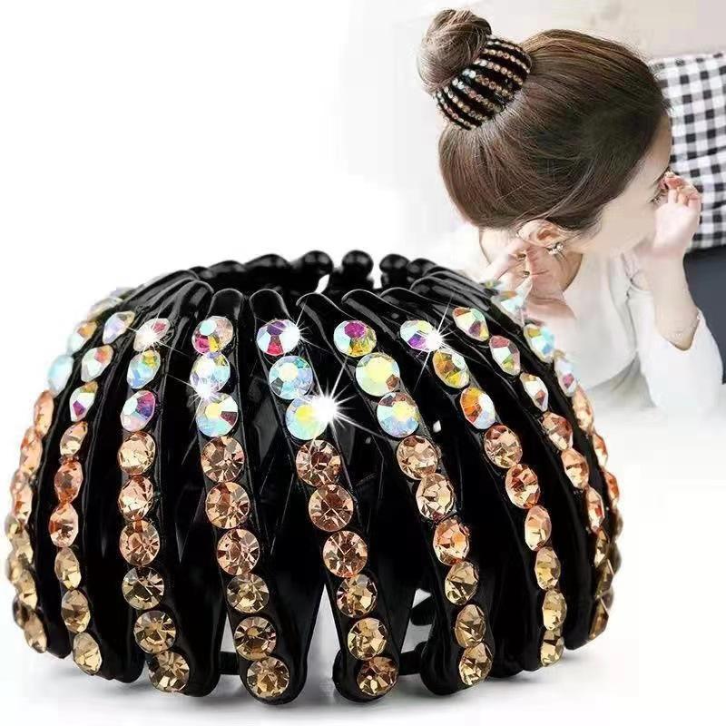 New Fashion Girls Hair Claw Women Hair Clamp Grab Barrettes Korean Fake Crystal Hair Pin Tail Horsetail Buckle Hair Clip Hair Accessories