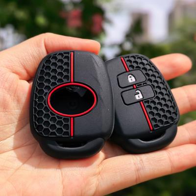 Silicone Car Key Cover Case for Toyota Yaris Corolla Highlander Crown 2 Buttons Remote Skin Protector Shell Keychain Accessories