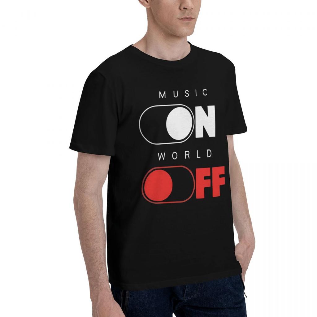 Music On World Off 100 Cotton Casual Breathable Confortable Totoro Funny Mens TShirts Clothes Men
