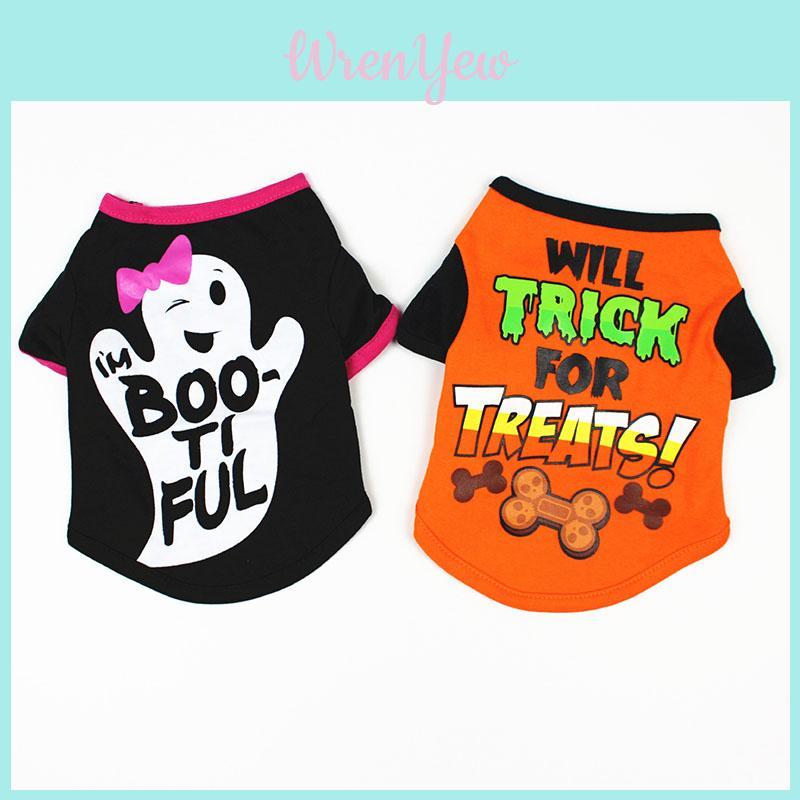 T-shirt Polyvalent pour Costume d'Halloween pour Chiens et Chats Présentant un Adorable Motif Dessiné