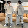 Children's Trendy Letter Casual Hooded Sweatshirt Sweatpants Suit, Big Children's Loose Long-sleeved Tops, Leggings, Pants Suit