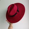 Elastisches Band Buntes Wildlederhut Herbst und Winter Damenfilzhut Breitkrempiger Hut Britischer Stil Retro Herrenhut Gorras Hombre