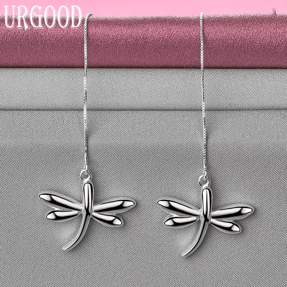 925 Sterling Silver Dragonfly Earrings Wedding Jewelry