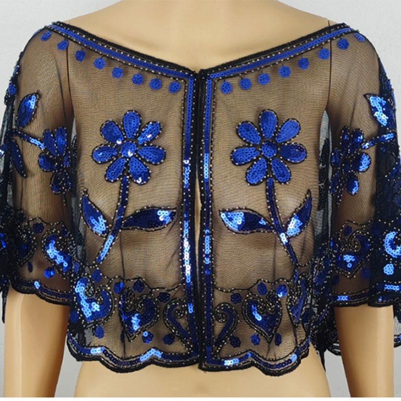 Sparkling Short Scarf Shawl With Glittering Sequined For Women And Girl Beach Event Evening Party Dressingup Accessory