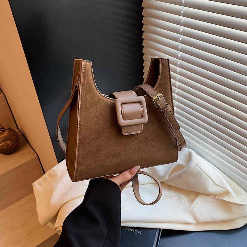 Mode neue Retro-Textur kleine quadratische Tasche Damen einfache einfarbige Schulter-Umhängetasche Tide